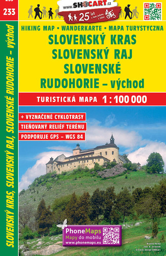 Slovenský kras, Slovenský raj, Slovenské rudohorie - východ 1:100 000 - TM 233