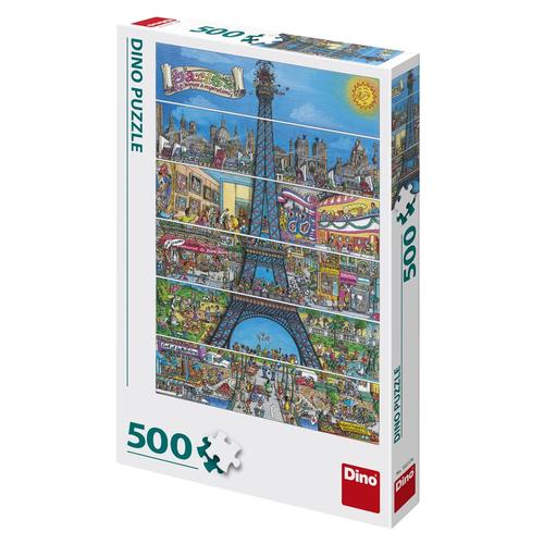 Dino Toys Puzzle Kreslená Eiffelova veža 500 Dino