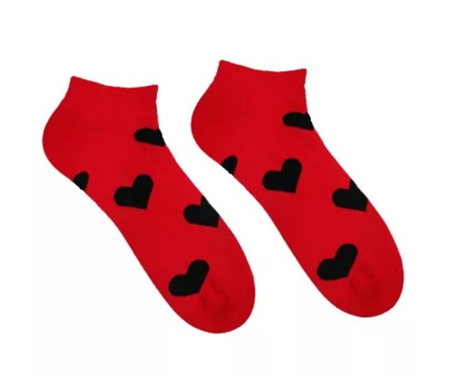 HestySocks Unisex členkové ponožky Srdiečko červené HestySocks (veľkosť: 35-38)