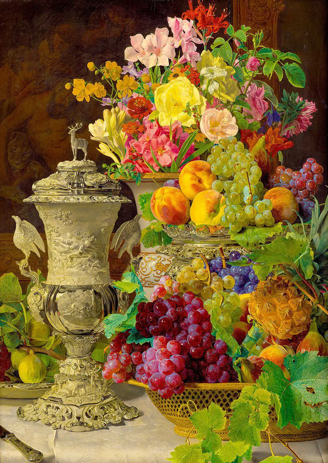 Puzzle Ferdinand Georg Waldmuller: Still Life with Fruits 1000 Enjoy