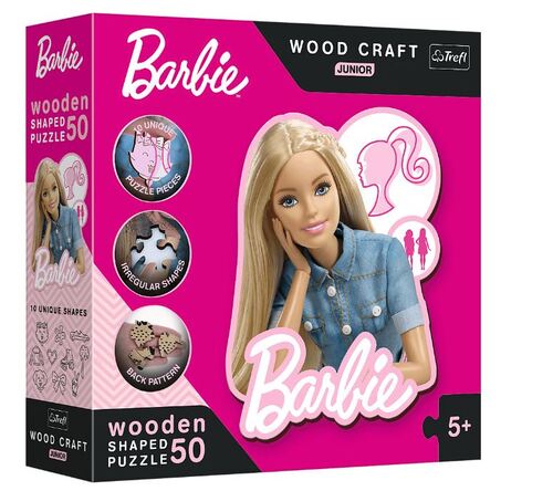 Trefl Drevené puzzle Junior - Krásna Barbie 50 Trefl