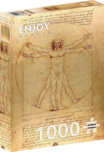 Puzzle Leonardo da Vinci: Vitruviánsky muž (The Vitruvian Man) 1000 Enjoy