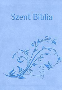 Szent Biblia - Prémium mini világoskék indás