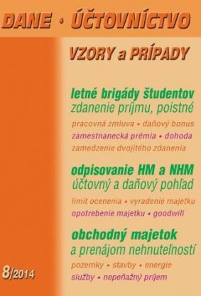 Dane, účtovníctvo vzory a prípady 8 2014