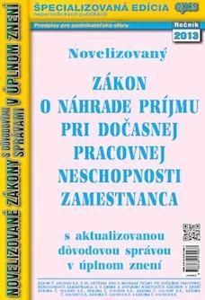 NZ 6 2013 o náhrade príjmu pri dočasnej PN zamestnanca