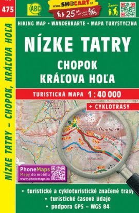 Nízke Tatry, Chopok, Kráľova Hoľa 1:40T turistická mapa 475