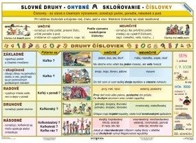 Slovné druhy - číslovky - A4 karta