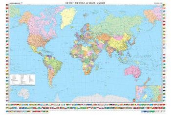 Svet nástenná mapa politická lamino+lišta WELT PI3