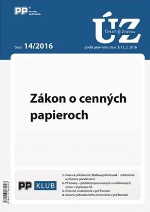 UZZ 14 2016 Zákon o cenných papieroch