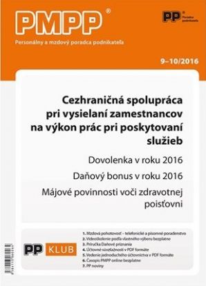 PMPP 9-10 - 2016 Cezhraničná spolupráca pri vysielaní zamestnancov na výkon prác pri poskytovaní služieb