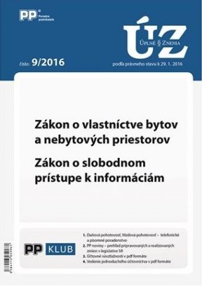 UZZ 9/2016 Zákon o vlastníctve bytov a nebytových priestorov