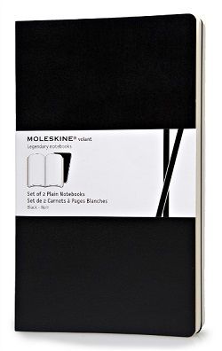 Zápisníky MOLESKINE Volant 2 ks čisté čierne L