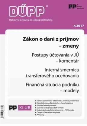 DUPP 7 2017 Zákon o dani z príjmov - zmeny