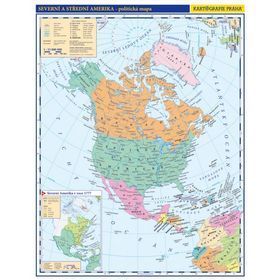 Severní a Střední Amerika příruční politická mapa