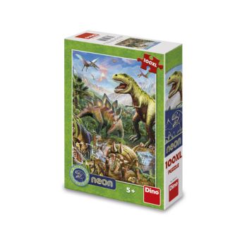 Puzzle Svet dinosaurov 100XL neon Dino