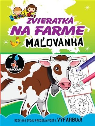 Maľovanka so 6 hračkami - Zvieratká na farme