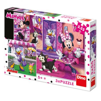 Puzzle Deň s Minnie 3x55 Dino