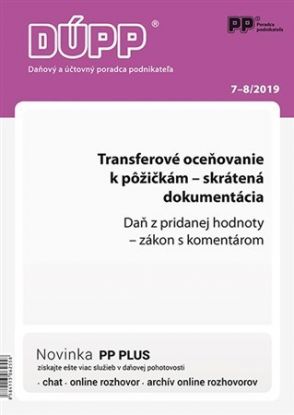 DUPP 7-8/2019 Transferového oceňovanie k pôžičkám - skrátená dokumentácia