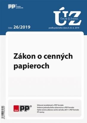 UZ 26/2019 Zákon o cenných papieroch