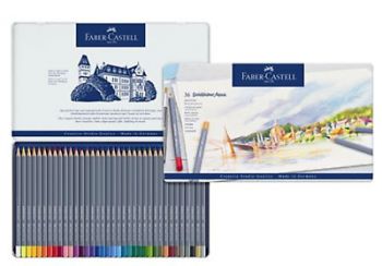 Akvarelové Pastelky Faber-Castell Goldfaber Aqua plechová krabička 36 ks