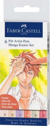 Popisovač Faber-Castell Pitt Artist Pen Manga Kaoiro 6 ks