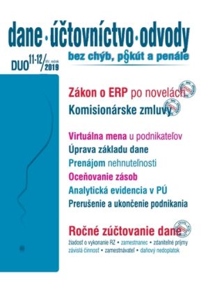 Dane Účtovníctvo Odvody 11-12 2019 - Zákon o ERP zmeny v roku 2019, Ročné zúčtovanie dane, Úpravy základu dane podnikateľa