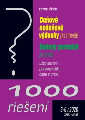 1000 riešení 5-6 2020 - Daňové a nedaňové výdavky 2020, Daňový poriadok po novele