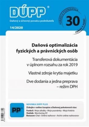 DUPP 14/2020 Daňová optimalizácia fyzických a právnych osôb