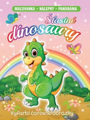 Šťastné dinosaury (Maľovanka - nálepky - panoráma)