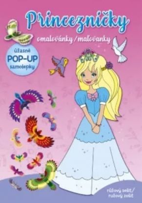 Princezničky – maľovanky ružový zošit (+ pop-up samolepky)