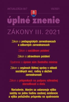 Zákony 2021 III aktualizácia III 7 - Pedagogickí zamestnanci, Životné minimum