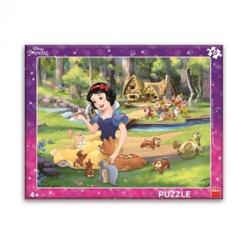 Puzzle Snehulienka a zvieratká 40 Dino