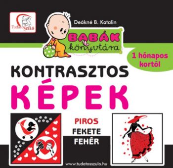 Kontrasztos képek - Piros - fekete - fehér - Babák könyvtára - 1 hónapos kortól