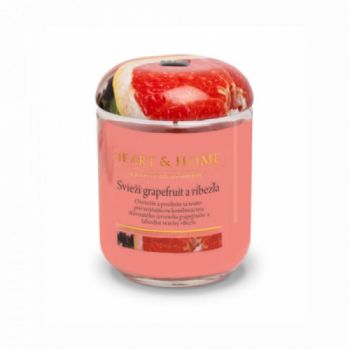 Stredná sviečka Heart & Home Svieži grapefruit a ríbezľa, 115g