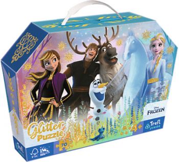 Puzzle Disney Frozen 70 glitter v kufríku Trefl