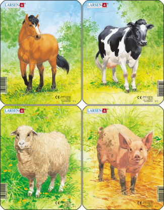 Puzzle Kôň, Krava, Ovca, Prasa Larsen V1-ZZ