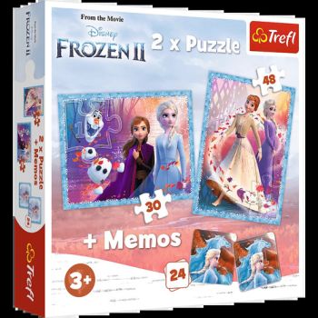 Puzzle 2v1 + Pexeso Disney Frozen Trefl