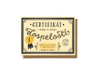 Certifikát dospelosti. Gratulujeme k maturite!