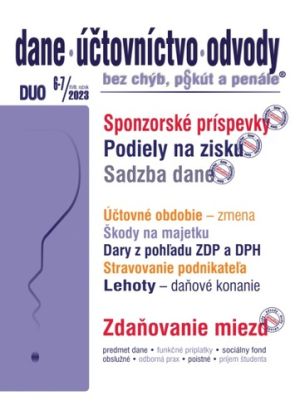 DUO 6-7 / 2023 - Sponzorské príspevky