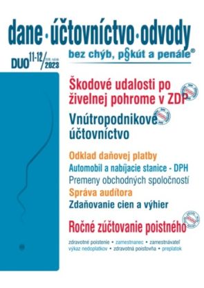 Dane účtovníctvo odvody 11/12 2023 - Škodové udalosti v zákone o dani z príjmov