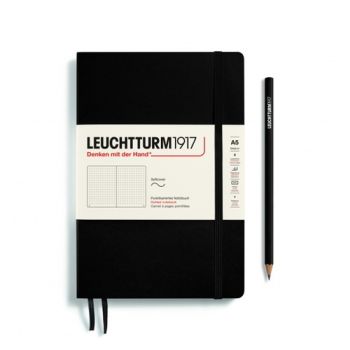 Zápisník LEUCHTTURM1917 Softcover Medium (A5) Black, 123 p., bodkovaný