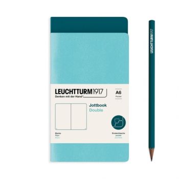 Zošit LEUCHTTURM1917 Jottbook Double, AquaNavy & Pacific Green, Flexcover, 80 g/m2 papier, 59 p., čistý