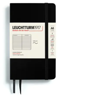 Zápisník LEUCHTTURM1917 Softcover Pocket (A6) Black, 123 p., riadkovaný