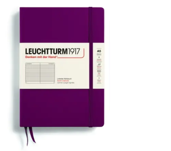 Zápisník LEUCHTTURM1917 Medium (A5) Port Red, 251 p., riadkovaný