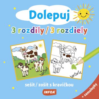 Dolepuj 3 rozdíly / 3 rozdiely - sešit/ zošit s kravičkou + samolepky (CZ/SK vydanie)