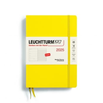 Diár LEUCHTTURM1917 2025 Lemon, Medium (A5), riadkovaný, English