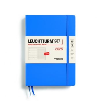 Diár LEUCHTTURM1917 2025 Sky, Medium (A5), riadkovaný, English