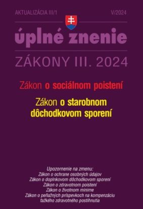 Zákony 2024 III. aktualizácia III/1 - Sociálne poistenie a dôchodkové sporenie