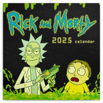 Poznámkový kalendár Rick a Morty 2025, 30 × 30 cm